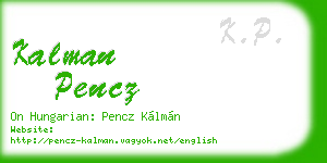 kalman pencz business card